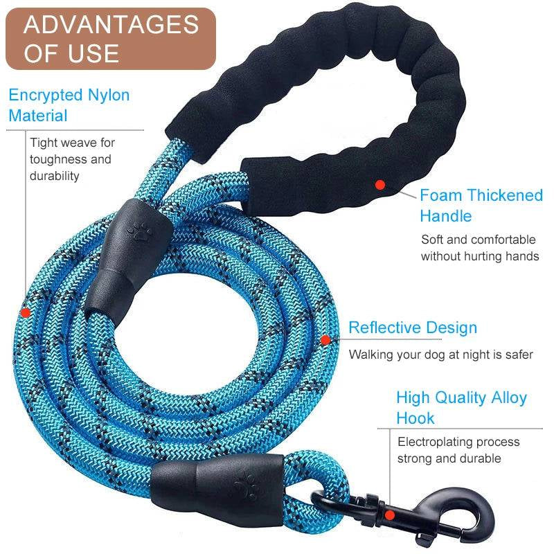 TrailGrip Reflective Rope Dog Leash (2 m)